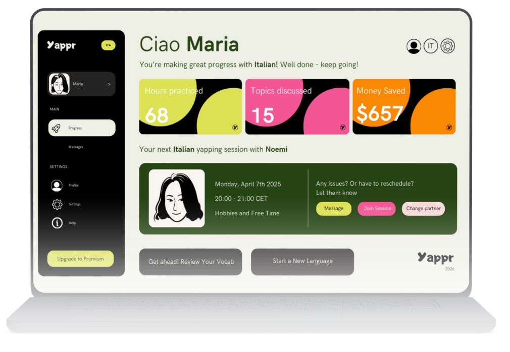 Yappr dashboard on laptop